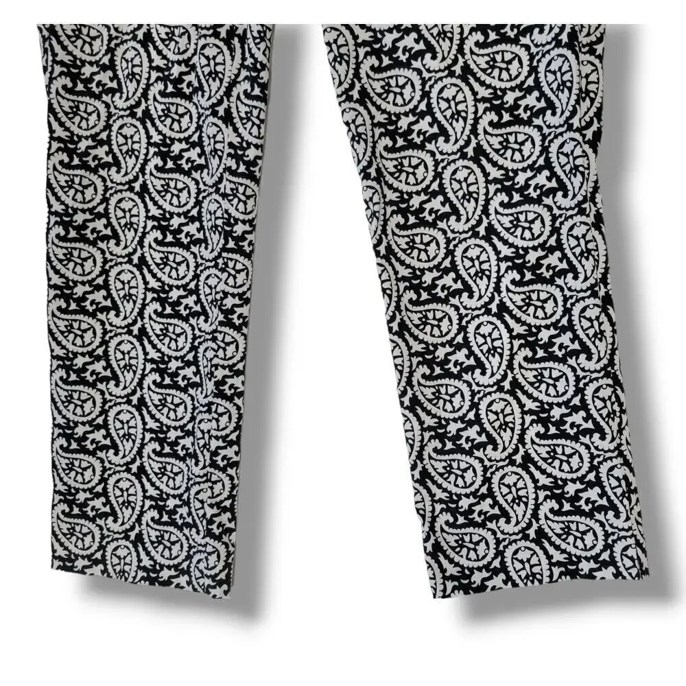 Michael Kors women's black & white paisley Capri pants - size 4